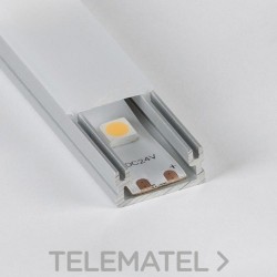 Perfil de aluminio para empotrar en suelo sin solapas 16x9mm barra 2 metros anodizado con referencia PF1609SLAN de la marca THRE