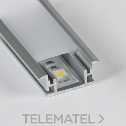 Perfil de aluminio para empotrar en suelo con solapas 27x11mm barra 2 metros anodizado con referencia PF2711SLAN de la marca THR