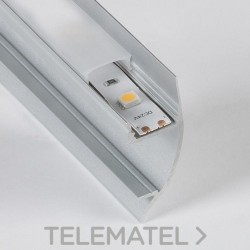 Perfil de aluminio para empotrar en pared iluminación indirecta 1 tira LED 42x13mm barra 2 metros anodizado con referencia PF42