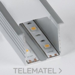 Perfil de aluminio para empotrar 44x35mm barra 2 metros anodizado con referencia PF4435EMAN de la marca THREELINE.
