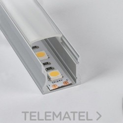 Perfil de aluminio para superficie 17x14mm barra 2 metros anodizado con referencia PF1714SPAN de la marca THREELINE.