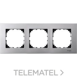 Marco 3 elementos ELEGANCE aluminio con referencia MTN4030-3160 de la marca SCHNEIDER ELECTRIC.
