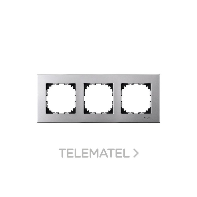 Marco 3 elementos ELEGANCE aluminio con referencia MTN4030-3160 de la marca SCHNEIDER ELECTRIC.