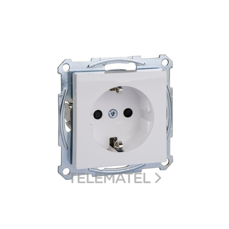 Toma Shuko completa con mecanismo 16A en color blanco activo con referencia MTN2300-0325 de la marca SCHNEIDER ELECTRIC.
