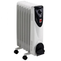 Radiador Eléctrico de Aceite 7 Elementos 1500W Blanco FM Calefacción BR-18