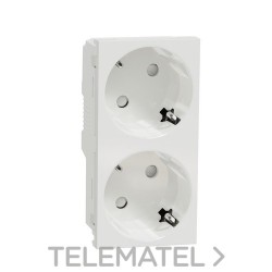 Schuko doble RAPTOR polar con referencia NU306718A de la marca SCHNEIDER ELECTRIC.