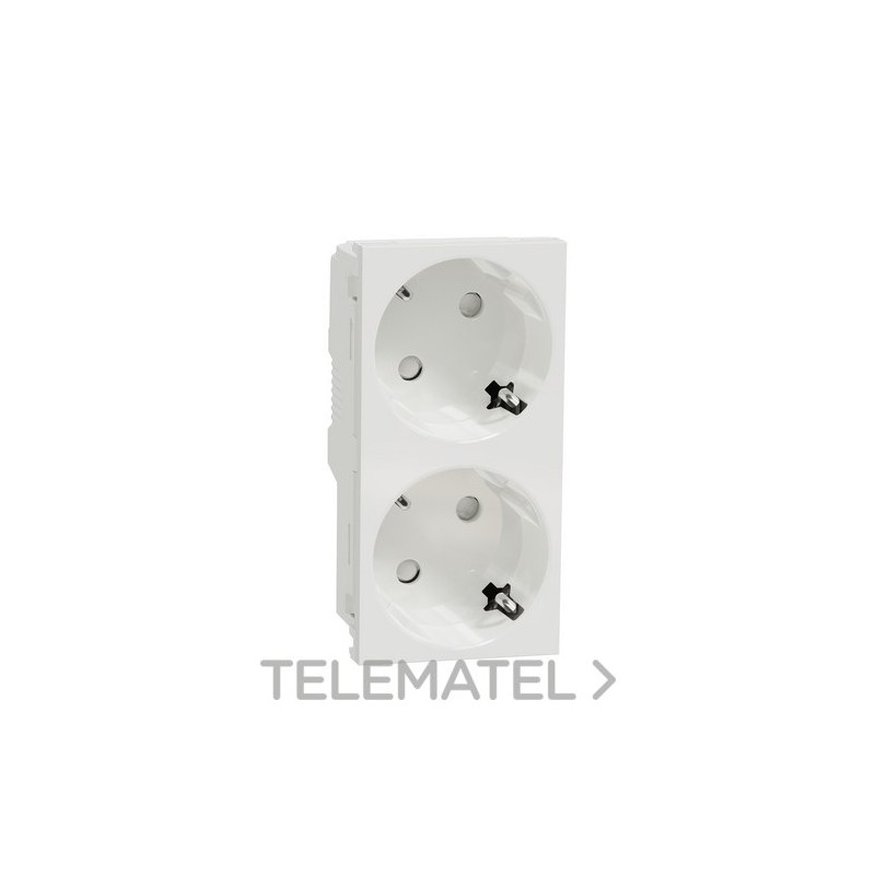 Schuko doble RAPTOR polar con referencia NU306718A de la marca SCHNEIDER ELECTRIC.