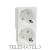 Schuko doble RAPTOR polar con referencia NU306718A de la marca SCHNEIDER ELECTRIC.