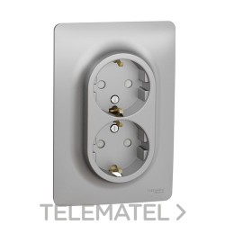 Schuko NU206730 doble aluminio con referencia NU206730 de la marca SCHNEIDER ELECTRIC.