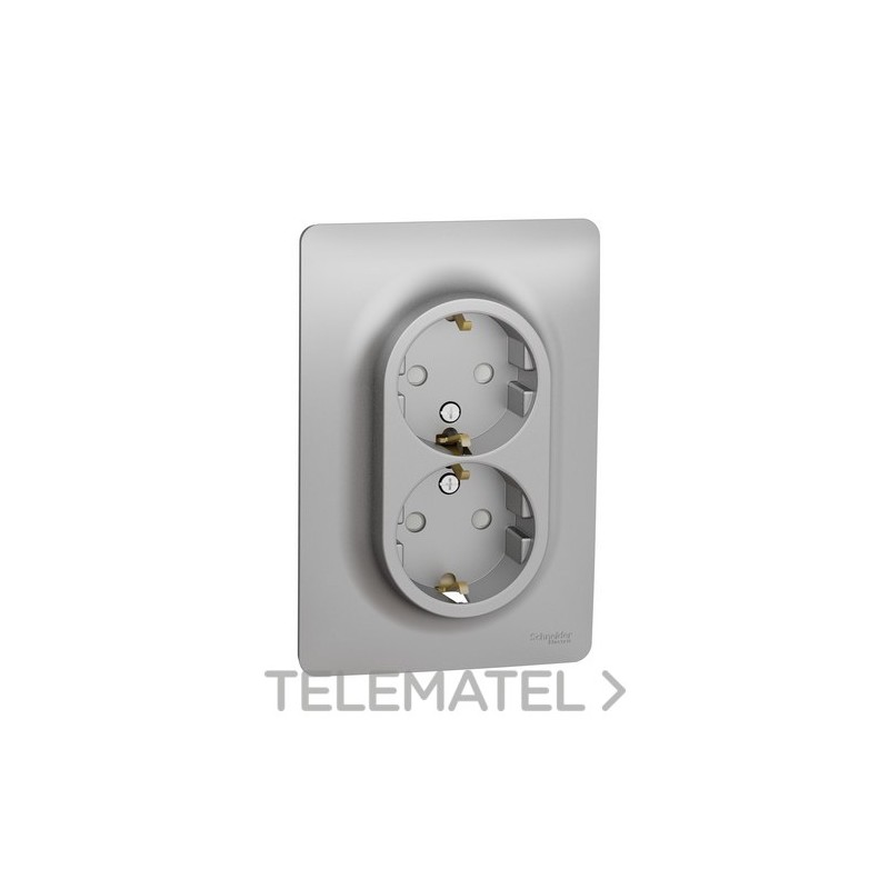 Schuko NU206730 doble aluminio con referencia NU206730 de la marca SCHNEIDER ELECTRIC.