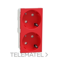Schuko doble RAPTOR rojo con referencia NU306703A de la marca SCHNEIDER ELECTRIC.