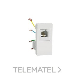Toma teléfono RJ12 1 modulo polar con referencia NU349118 de la marca SCHNEIDER ELECTRIC.