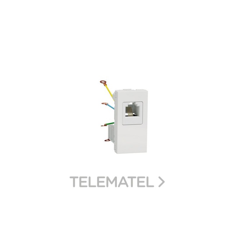 Toma teléfono RJ12 1 modulo polar con referencia NU349118 de la marca SCHNEIDER ELECTRIC.