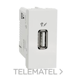 Cargador simple USB 1A 1 módulo blanco polar con referencia NU342818 de la marca SCHNEIDER ELECTRIC.