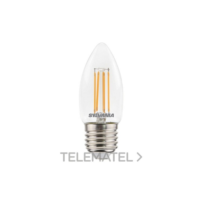 Lámpara ToLEDo RT Candle V5 CL DIM 470LM 827 E27 SL 4,5W con referencia 0029366 de la marca SYLVANIA.