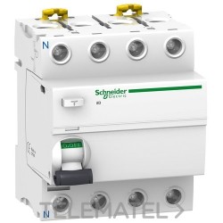 Interruptor diferencial IDD 4P 63A 300mA clase-A-SI selectivo con referencia A9R35463 de la marca SCHNEIDER ELECTRIC.