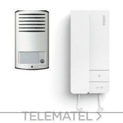 Kit audio 1 vivienda 2 hilos, placa LINEA 2000 y un teléfono SERIE 8 con referencia 378161 de la marca TEGUI.