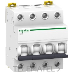 Interruptor automático magnetotérmico iK60N 4P 25A curva-C con referencia A9K17425 de la marca SCHNEIDER ELECTRIC.