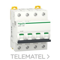 Interruptor automático magnetotérmico iK60N 4P 40A curva-C con referencia A9K24440 de la marca SCHNEIDER ELECTRIC.