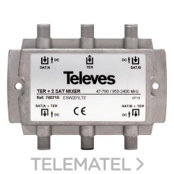 Mezclador repartidor 3E/2S-F con referencia 740710 de la marca TELEVES.