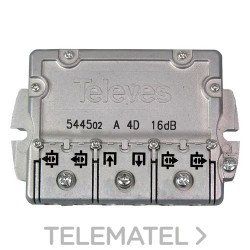 Derivador ICT A 4 direcciones 16dB con referencia 544502 de la marca TELEVES.