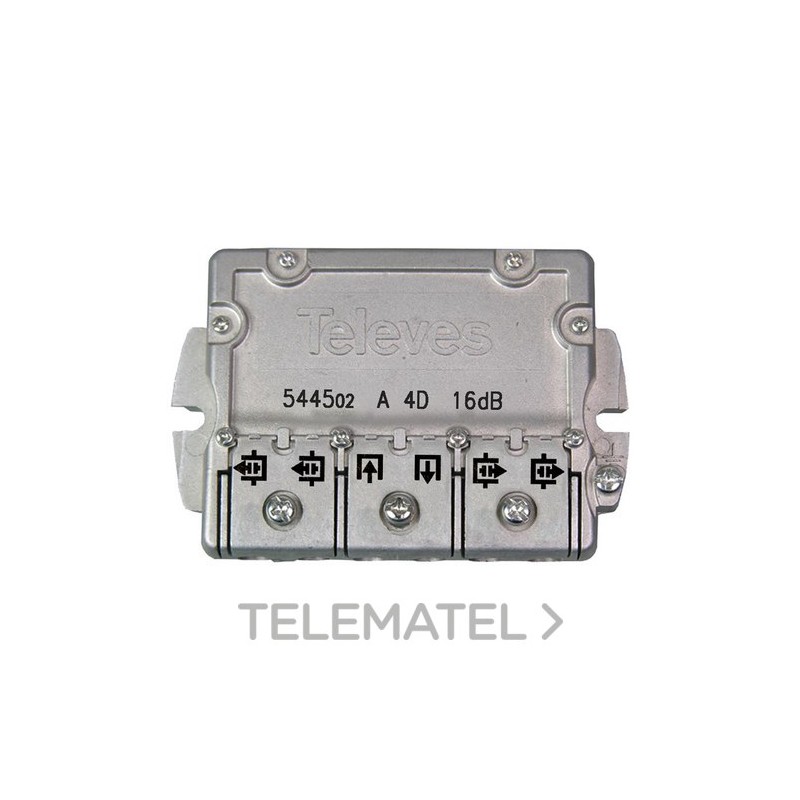Derivador ICT A 4 direcciones 16dB con referencia 544502 de la marca TELEVES.