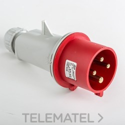 Clavija aérea IP44 3 polos + tierra 220V 32A 9h de color azul con referencia 02105 de la marca IDE.