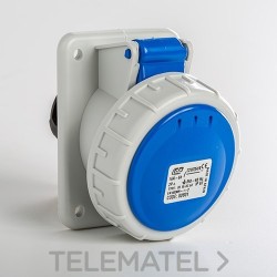 Base empotrar estanca inclinada IP67 2 polos + toma tierra 220V 16A 6h con referencia 02801 de la marca IDE.