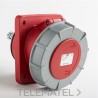 Base empotrar inclinada IP67 3 polos + toma tierra 380V 63A en rojo con referencia 03852 de la marca IDE.