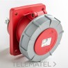Base empotrar inclinada IP67 3 polos + neutro + toma tierra 380V 63A 6h de color rojo con referencia 03853 de la marca IDE.