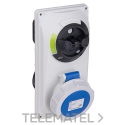 Base empotrar enclavamiento IP66-IP67 2P+T 200/250V 16A 6h de color azul con referencia 02811 de la marca IDE.