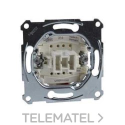 Interruptor 10A de la gama Elegance con función 1P 1 vía, en metal plástico para montaje empotrado y fijación con tornillos 