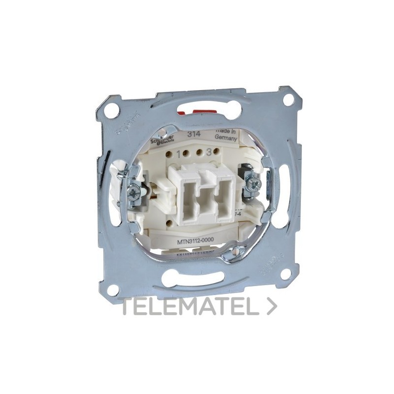 Interruptor bipolar 10A 250V con referencia MTN3112-0000 de la marca SCHNEIDER ELECTRIC.