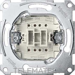 Conmutador 10A 250V de la gama Elegance con función bidireccional y 1 elemento basculante en metal/plástico para montaje empot