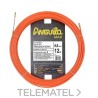 Trenza monofilamento poliéster ANGUILA MAX diámetro 4,5mm 12m con nuevos terminales diámetro 5mm fijos con lazo, color naranj