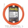Trenza monofilamento poliéster ANGUILA MAX diámetro 4,5mm 22m con nuevos terminales diámetro 5mm fijos con lazo, color naranj