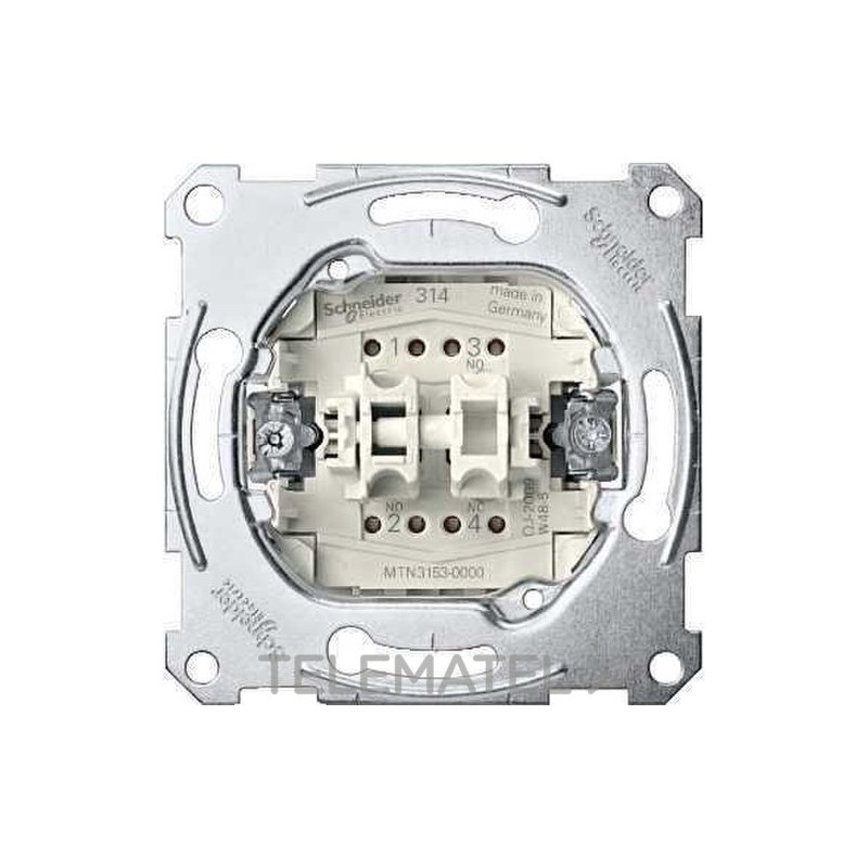PULSADOR DOBLE 10A 250V 1 CONTACTO CONTACTO ABIERTO con referencia MTN3153-0000 de la marca SCHNEIDER ELEC.