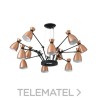 Luminaria colgante retro 12L E14 20W cobre con referencia 20047 de la marca FARO.
