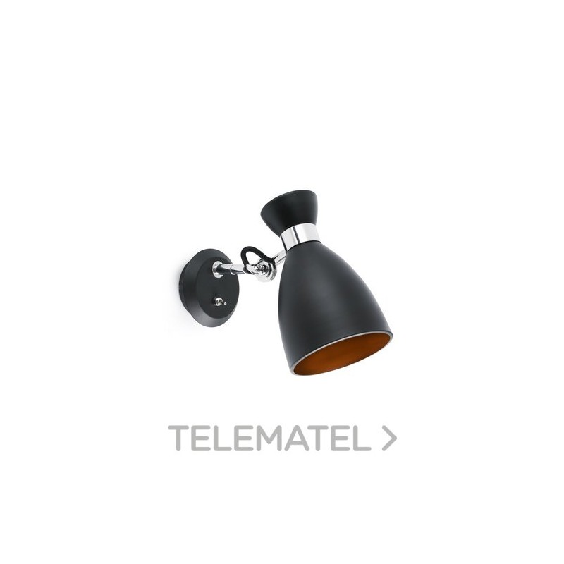 Aplique retro E14 MAX 20W negro/oro con referencia 20049 de la marca FARO.