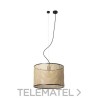 Luminaria suspendida MAMBO negro pantalla ratán E27 diámetro 450x313mm con referencia 64314-49 de la marca FARO.
