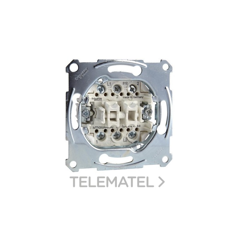 Conmutador doble 16A 250V con referencia MTN3526-0000 de la marca SCHNEIDER ELECTRIC.