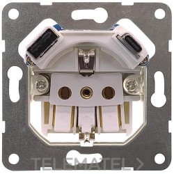 Base toma schuko USB AC PD con referencia 18524-USBC de la marca BJC.