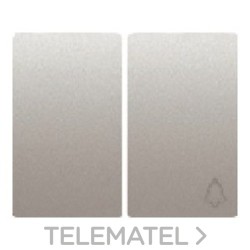 Tecla conmutador + pulsador serie Iris en aluminio mercurio con referencia 18715-MA de la marca BJC.