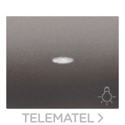 Tecla pulsador luz luminoso serie Iris en acero neptuno con referencia 18717-ANL de la marca BJC.