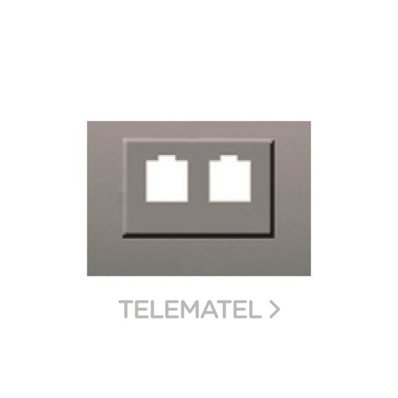 Tapa para adaptador doble RJ11-RJ45 serie Coral en cris con referencia 21882-GS de la marca BJC.