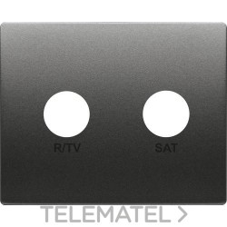 Tapa toma R/TV-SAT serie Mega en antracita cosso con referencia 22320-AC de la marca BJC.
