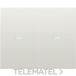 Tecla doble interruptor conmutador con visor serie Mega en blanco satín con referencia 22709-BSL de la marca BJC.
