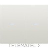Tecla doble interruptor conmutador con visor serie Mega en blanco satín con referencia 22709-BSL de la marca BJC.