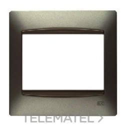Placa 2 elementos vertical serie Coral embellecedor sin bastidor en gris sombra con referencia 21312-GS de la marca BJC.