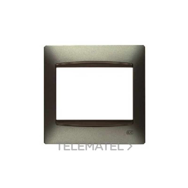 Placa 2 elementos vertical serie Coral embellecedor sin bastidor en gris sombra con referencia 21312-GS de la marca BJC.